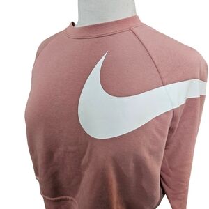 Nike Dri-Fit Cropped Crewneck Swearshirt Women's Size S Pink
